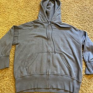 medium aerie blue zip up hoodie